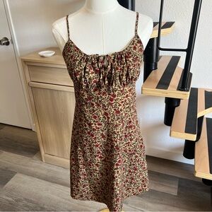Brown floral fall dress